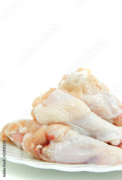 Fototapeta raw chicken drumstick