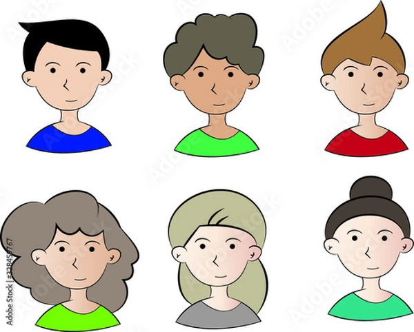 Obraz Pack people avatar free vector