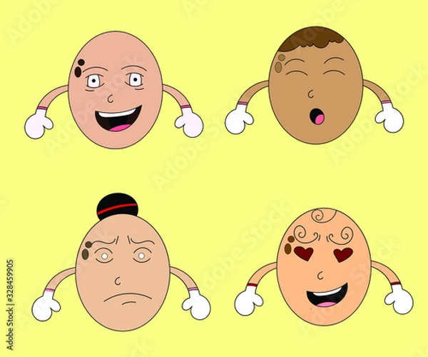 Obraz Collection egg  hand drawn free vector