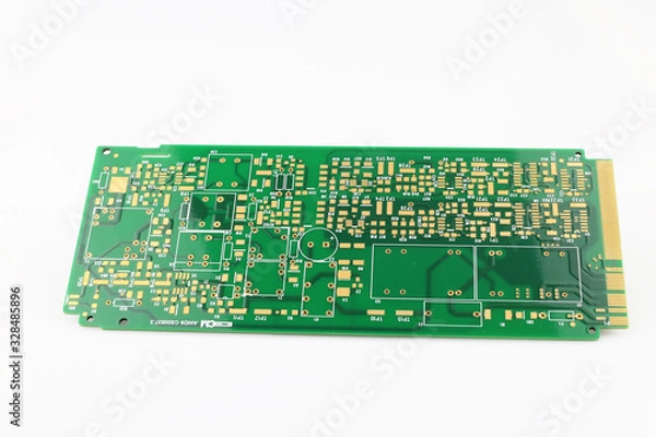 Fototapeta Multiplied printed circuit boards PCB isolated on the white background. PCB assembly.