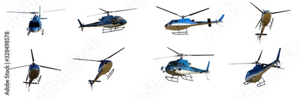 Obraz Helicopters isolated on white background