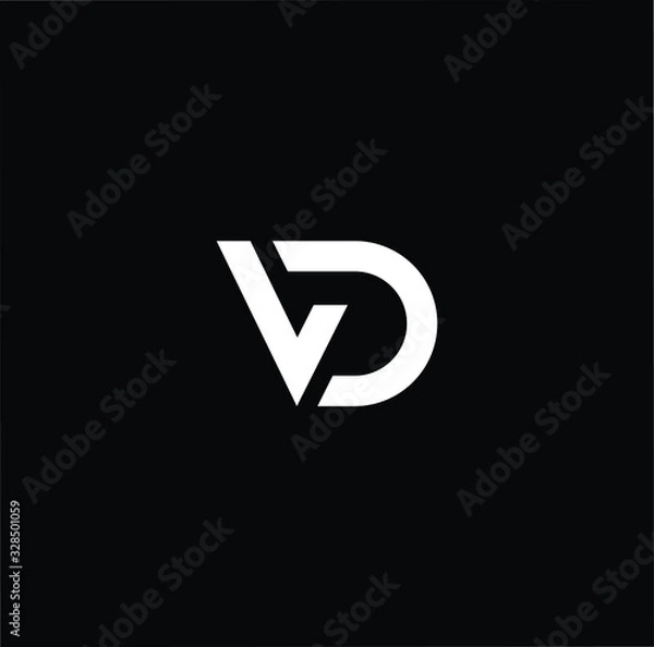 Fototapeta Initial based modern and minimal Logo. VD DV letter trendy fonts monogram icon symbol. Universal professional elegant luxury alphabet vector design