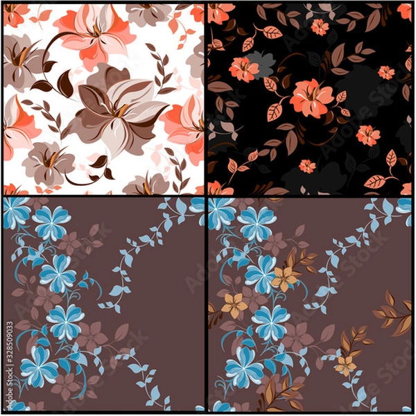 Obraz Vector spring abstract background flowers seamless pattern