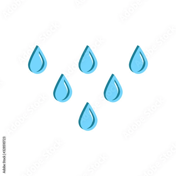 Obraz Raindrops  icon.3d vector illustration and isometric view.	
