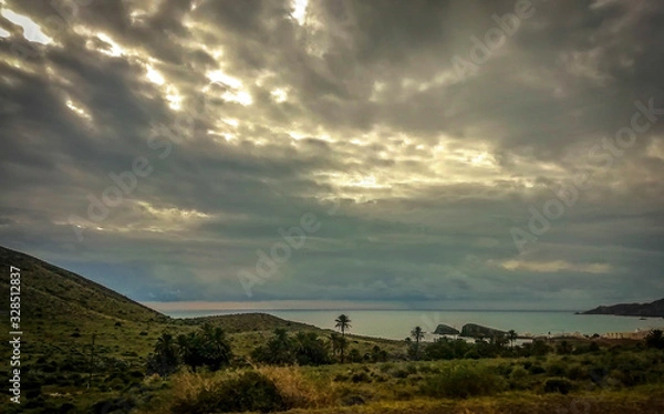 Obraz sunset in the mountains