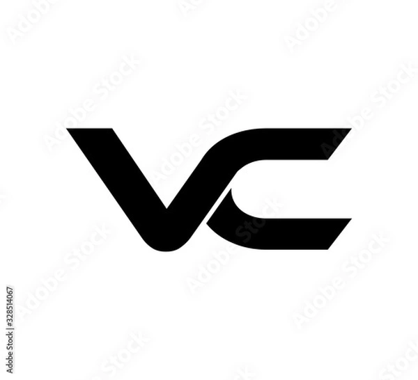 Fototapeta Initial 2 letter Logo Modern Simple Black VC