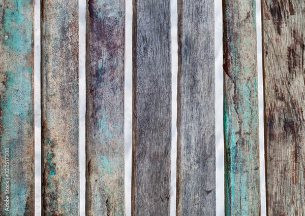 Obraz Teal Wheathered Wooden Plank Texture