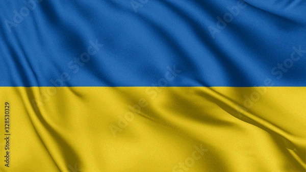 Obraz Waving color flag. Silk texure. 3d illustration.