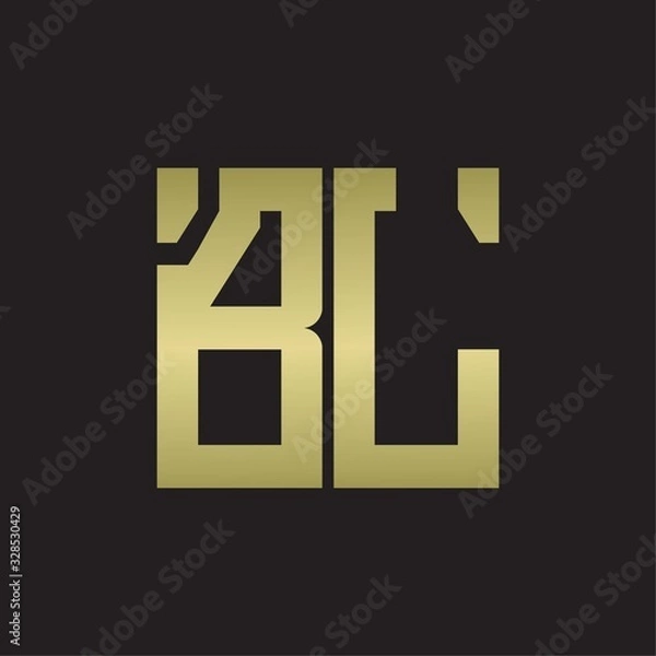 Fototapeta BL Logo with squere shape design template with gold colors