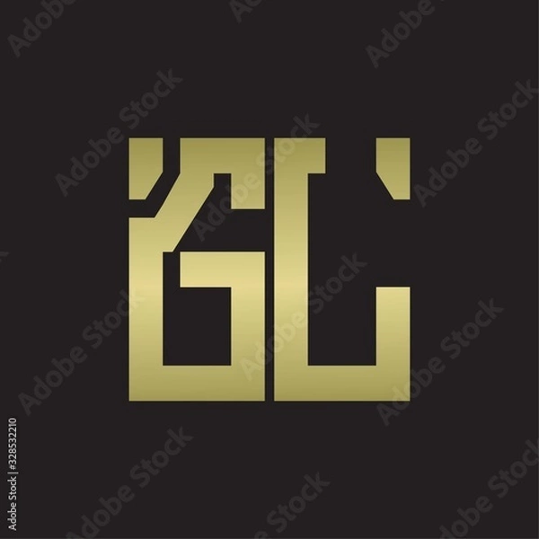 Fototapeta GL Logo with squere shape design template with gold colors