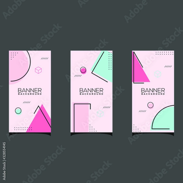 Obraz Abstract memphis design cover set