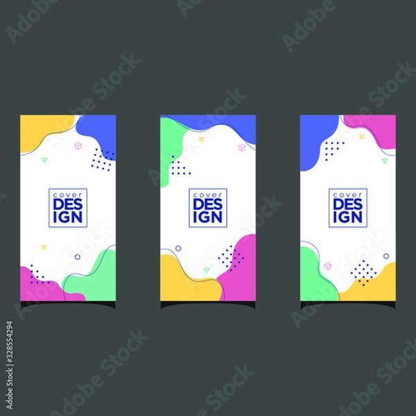 Obraz Abstract wave design cover set