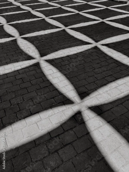 Fototapeta Brick pavement shadow 
