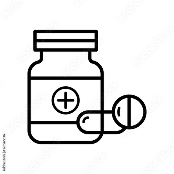 Fototapeta bottle pill icon vector template