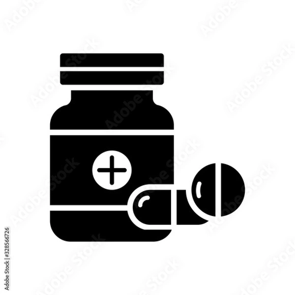 Fototapeta bottle pill icon vector template