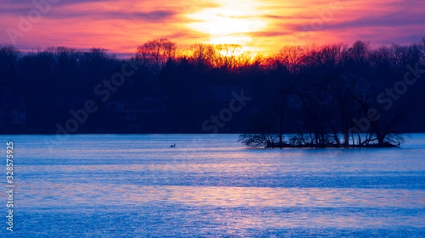Fototapeta Sunset over Lake