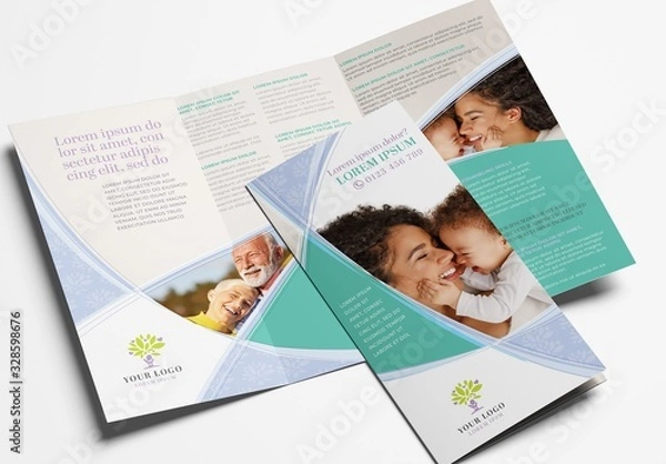 Fototapeta Układ broszury trifold z elementami Swash