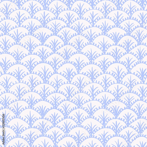 Obraz Blue shells seamless pattern