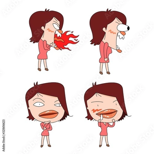 Obraz Humorous and comical character, illustration set.