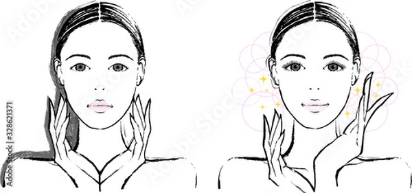 Fototapeta 女性　マツエク　ビフォーアフター