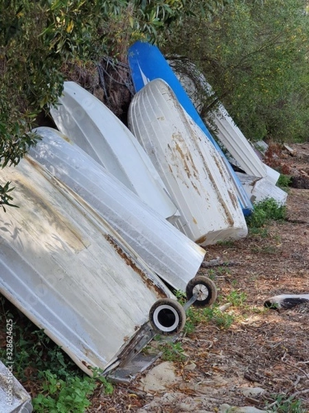 Fototapeta Dinghies lined up
