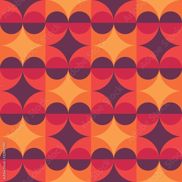 Fototapeta Repeated geometric forms. Abstract vector seamless pattern.