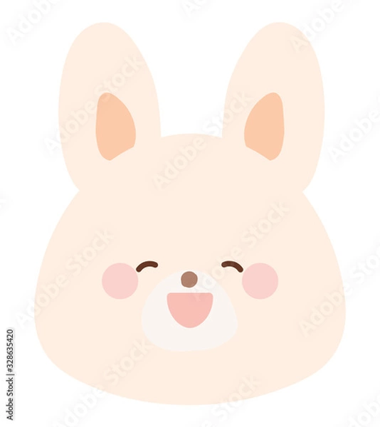 Fototapeta うさぎのイラスト　笑顔　線なし