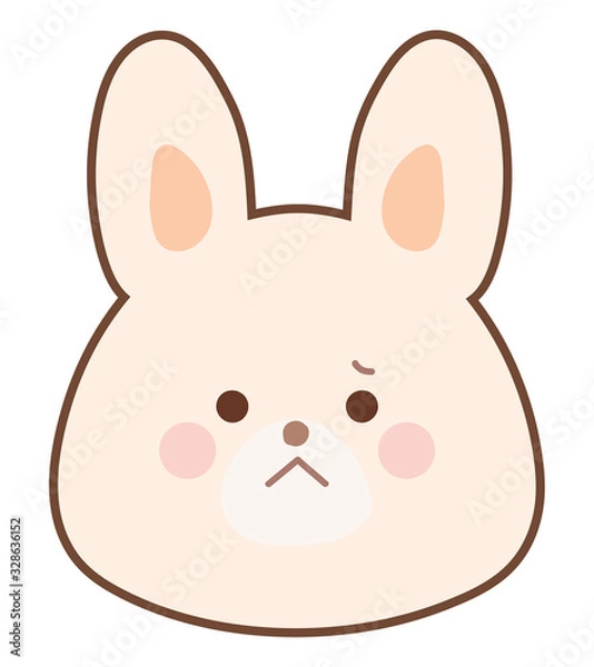 Fototapeta うさぎのイラスト　しょんぼり　線あり