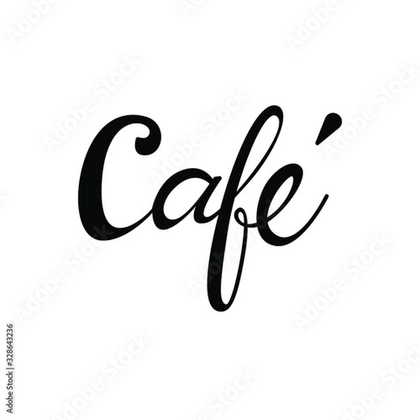 Fototapeta cafe text in brush style vector