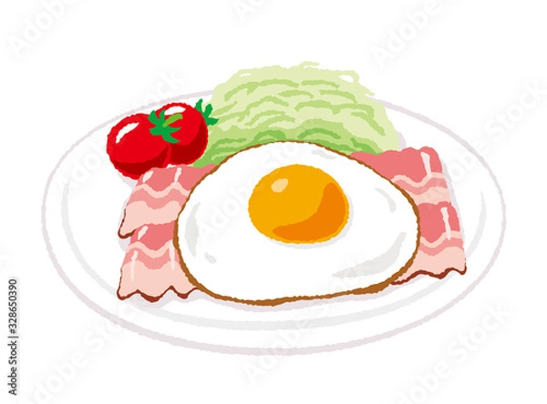 Obraz ベーコンエッグのイラスト