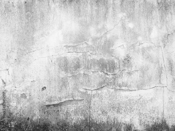 Obraz Background of cracks on the wall, floor, black and white icon.