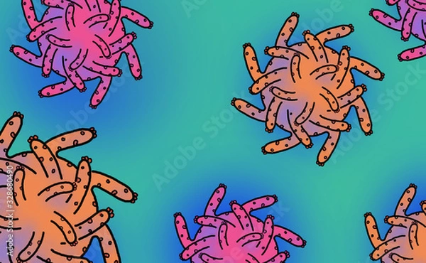 Fototapeta farba z bliska Wirus koronowy w powietrzu. Abstrakcyjne tło.