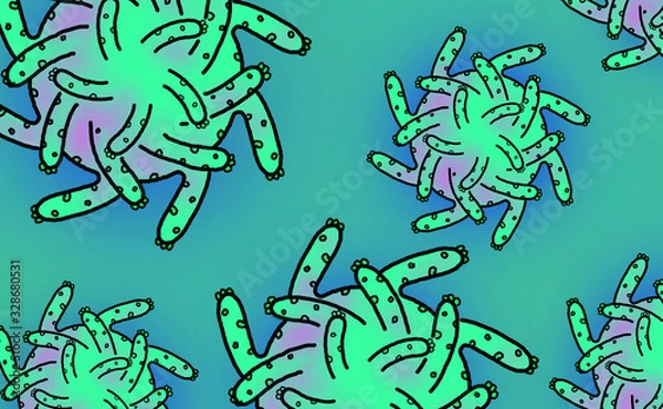 Fototapeta paint of close up Corona virus in the air. Abstract Background.