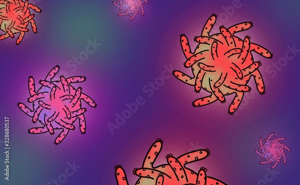 Obraz paint of close up Corona virus in the air. Abstract Background.