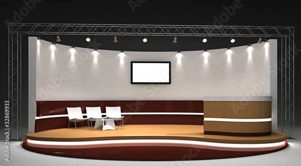 Fototapeta Exhibition stand 3D rendered illustration