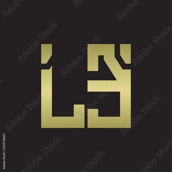 Fototapeta LE Logo with squere shape design template with gold colors