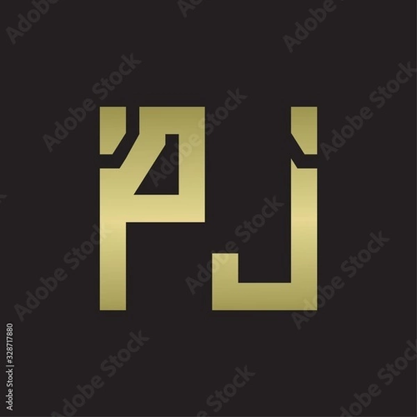 Obraz PJ Logo with squere shape design template with gold colors