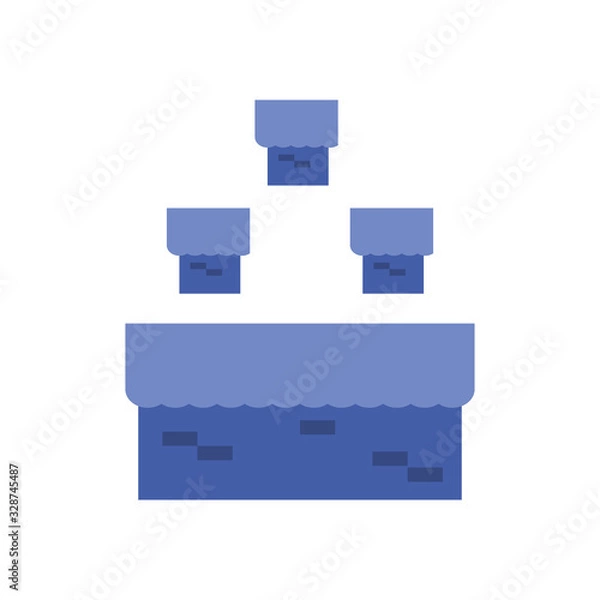 Obraz Isolated videogame pixel trees line style icon vector design