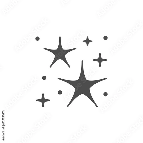 Fototapeta Sparkling and twinkling glyph icon