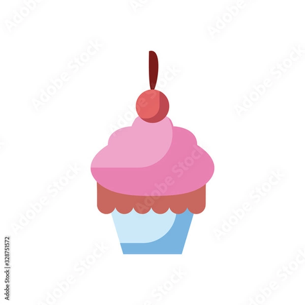 Obraz Isolated cupcake dessert fill style icon vector design