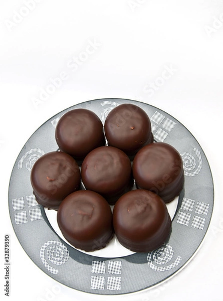 Obraz Schoko auf Teller von oben