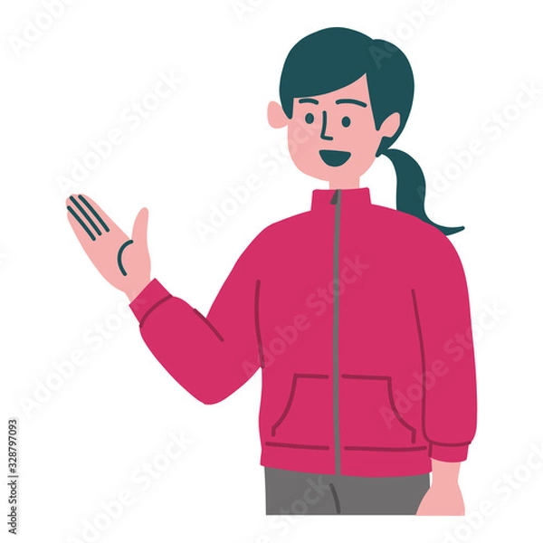 Fototapeta ジャージ　女性　スポーツウェア　説明 