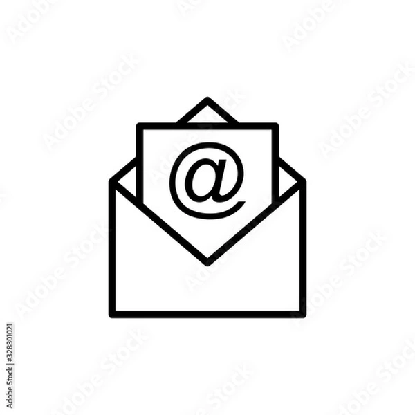 Fototapeta Mail vector icon isolated on white background. E-mail icon. Envelope illustration. Message