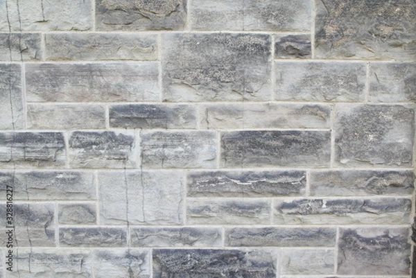 Obraz Gray stone wall closeup background photo texture