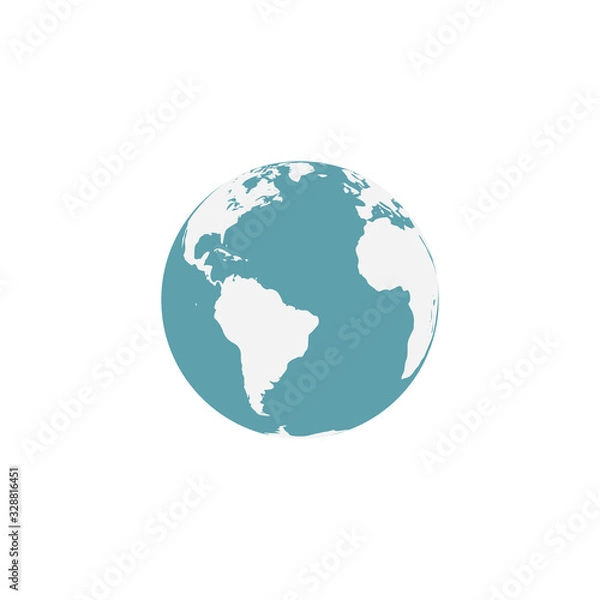 Fototapeta Vector globe icon. Earth icon. Stock vector illustration isolated on white background.