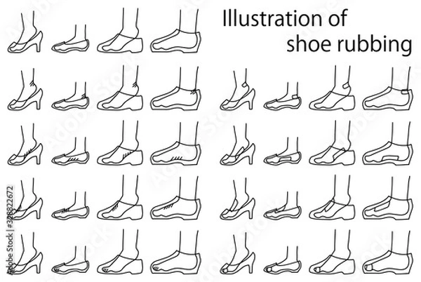 Obraz 靴擦れのイラストセット１２