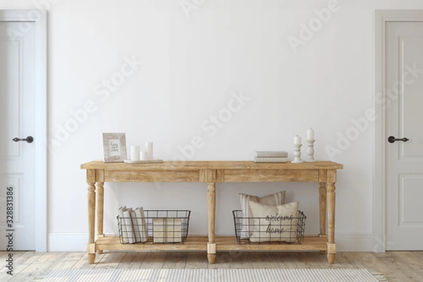 Obraz Interior and frame mockup.3d rendering.