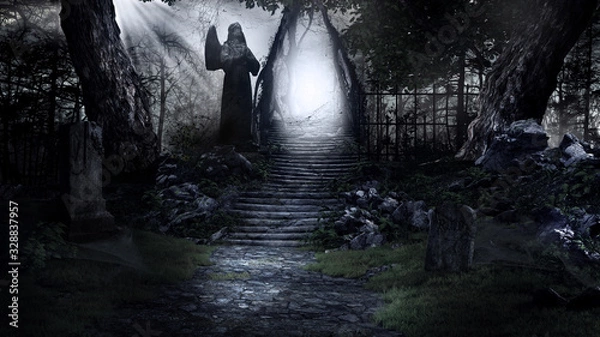 Obraz Schody na starym cmentarzu