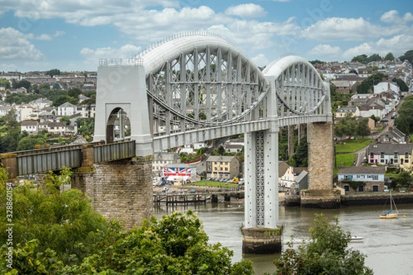 Fototapeta Brunel's Bridge over the River Tamar, Cornwall
