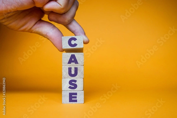 Fototapeta CAUSE word made with building blocks.